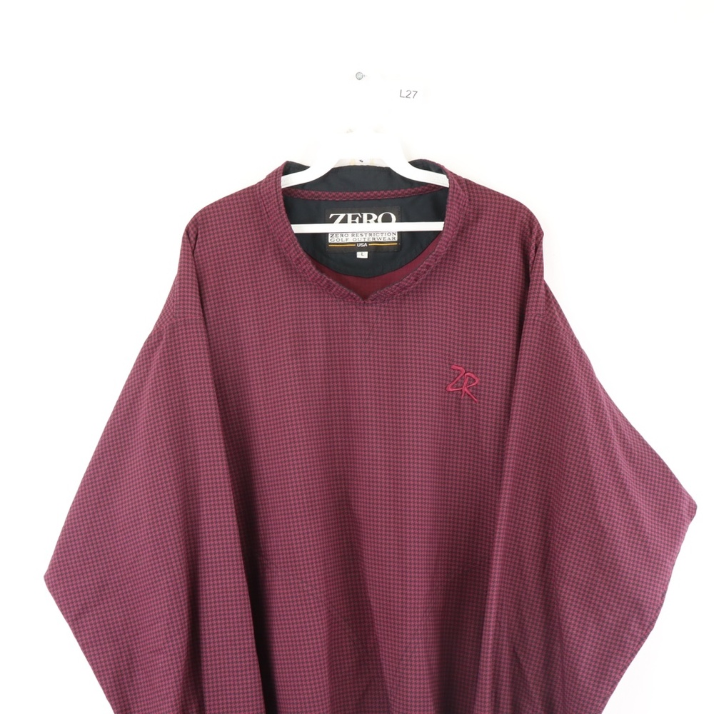 Zero Restriction Mens Large Houndstooth Jacket Red - image 2